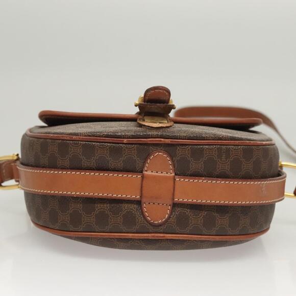 CELINE Macadam Canvas Shoulder Bag Pvc Brown Gold - Picture 9 of 13